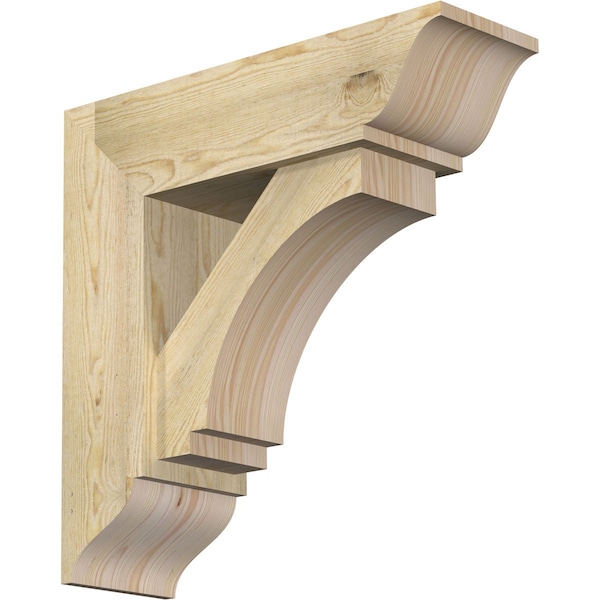 Ekena Millwork Imperial Traditional Rough Sawn Bracket w/ Offset Brace, Douglas Fir, 8"W x 26"D x 26"H BKT0806X26X26IMP01RDF - main